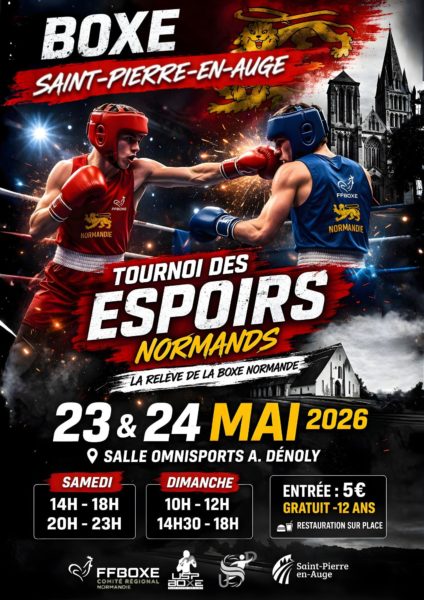 Affiche tournoi des espoirs Nomand boxe - 23 24 mai